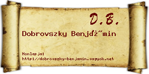 Dobrovszky Benjámin névjegykártya