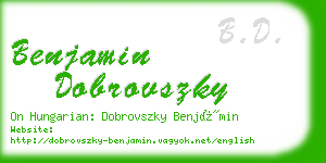 benjamin dobrovszky business card